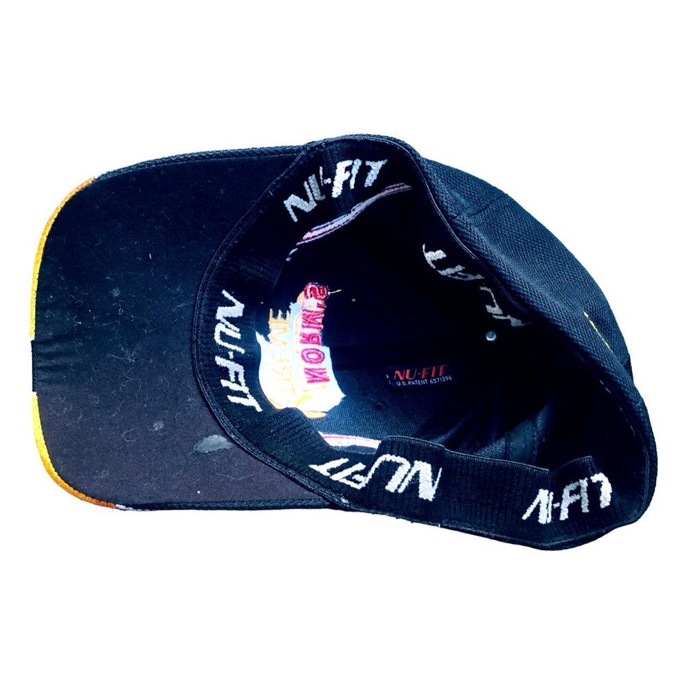 Norm's X-treme Prineville Oregon NU-FIT Black 6 Panel Cap with Flame Graphic Bik - Picture 5 of 7